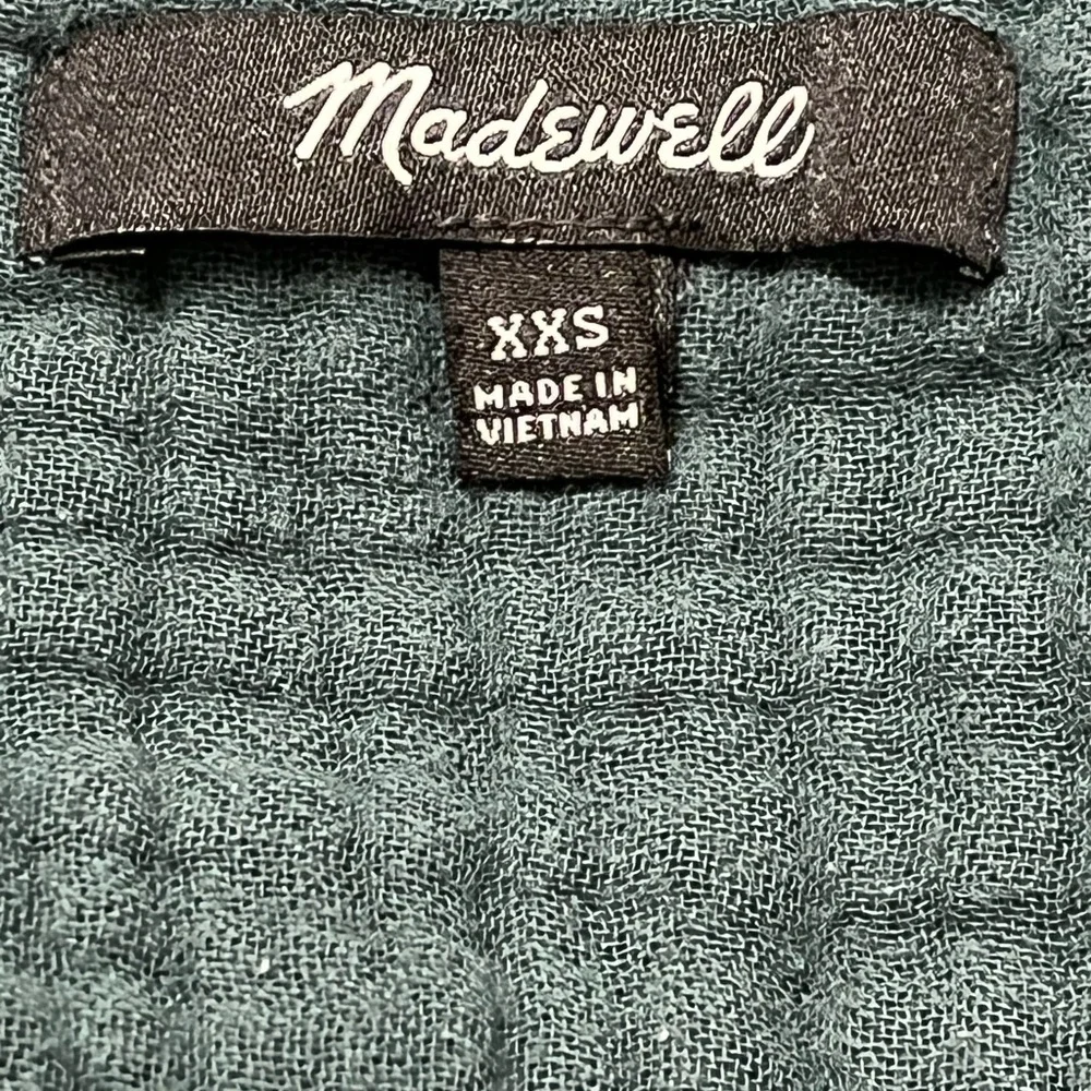 Madewell Dark Green Button-Up Blouse - Picture 9 of 10